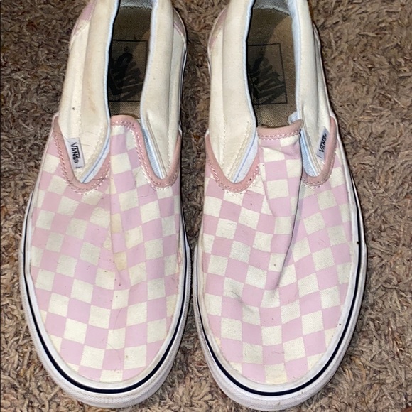 blush checkered vans
